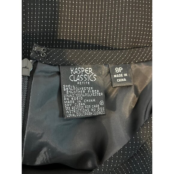 Kasper Classics Black Pencil Skirt 8P Petite Workwear Midi Straight - Picture 8 of 9